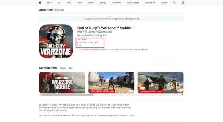 Дата выхода Call of Duty: Warzone Mobile